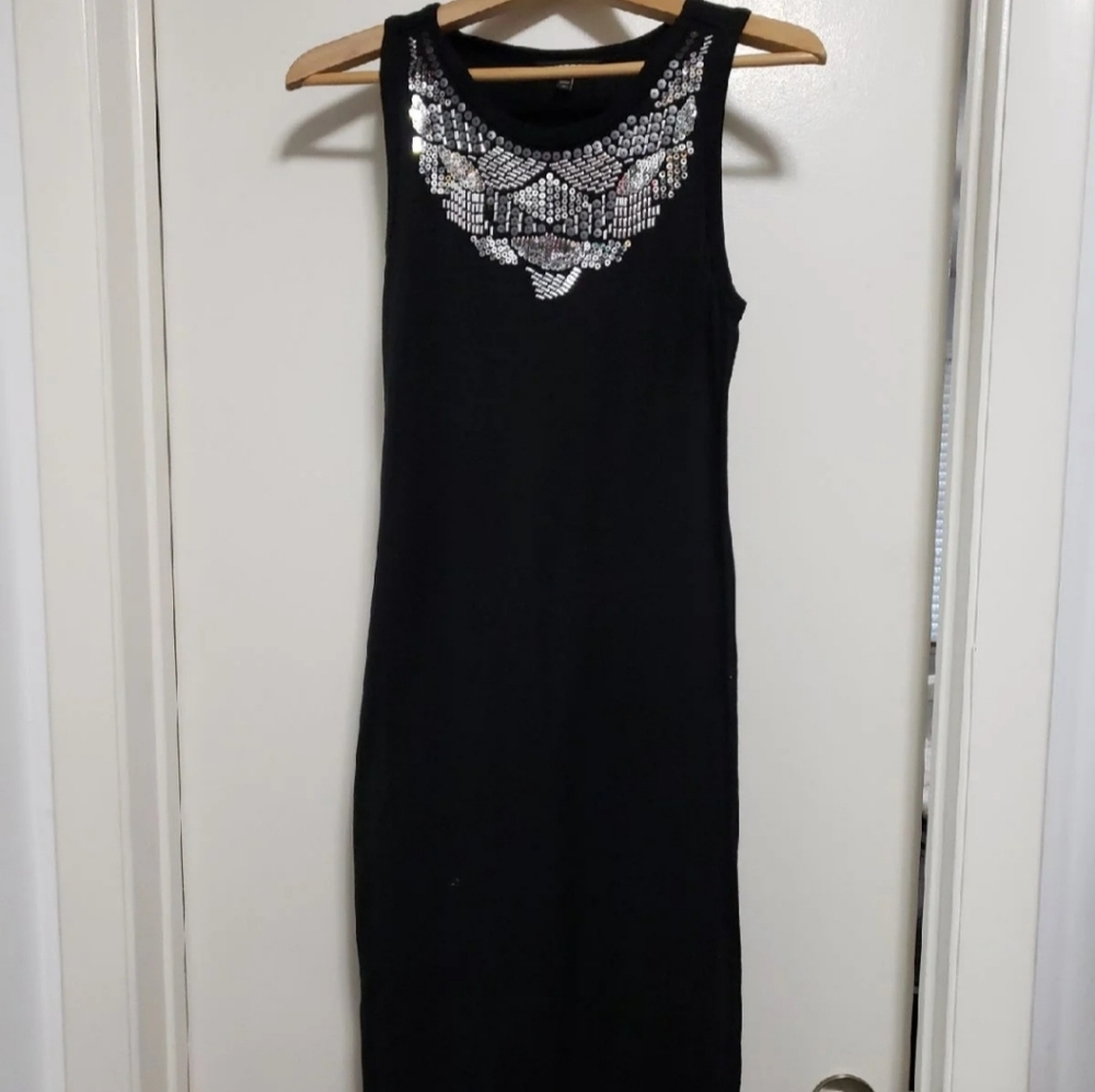 Express Sequin Jersey Midi Dress